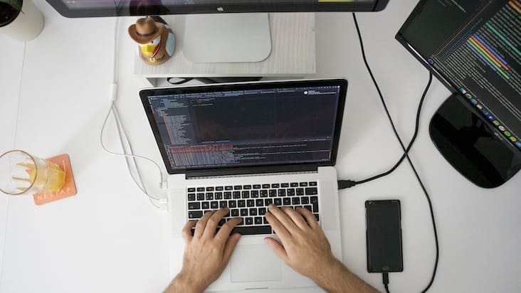 A photo of a mobile app developer