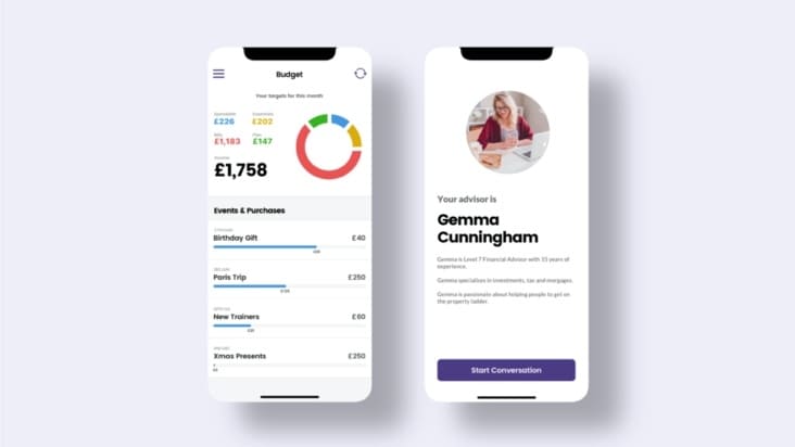 Budget and financial consultation screen in the Bippit app